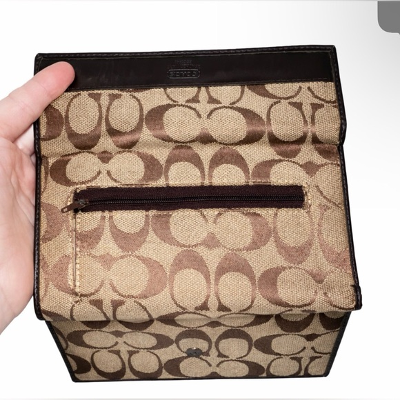 Coach Signature Brown and Tan Wallet - Picture 4 of 11